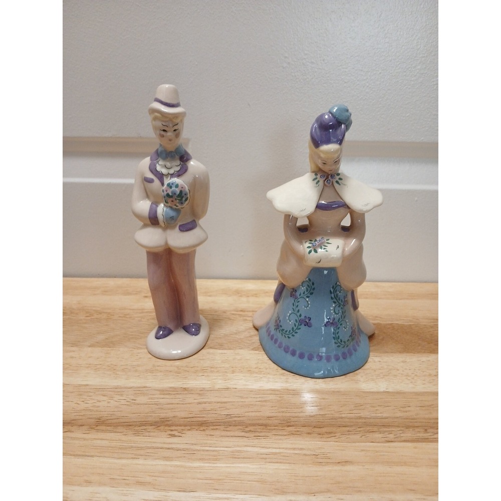 Kay Finch California Courting Couple Set of 8" Pottery Figurines Vintage